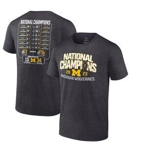 Fanatics Charcoal Michigan Wolverines National Champions Tee